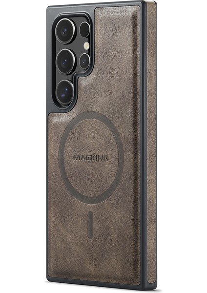 Magkıng K1 Serisi Samsung Galaxy S24 Ultra Manyetik Kılıf Pc+Tpu+Pu Telefon Kapağı Kart Tutucu-Kahve (Yurt Dışından) fiyatları