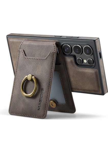 Magkıng K1 Serisi Samsung Galaxy S24 Ultra Manyetik Kılıf Pc+Tpu+Pu Telefon Kapağı Kart Tutucu-Kahve (Yurt Dışından) indirimleri