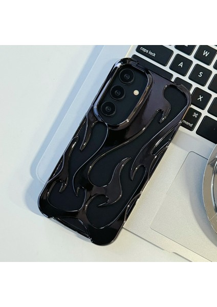 Samsung Galaxy A15 4g/5g Kılıf Içi Boş Alev Tasarımı Elektroliz Kaplama Tpu Telefon Kapağı-Mor (Yurt Dışından) fiyatları