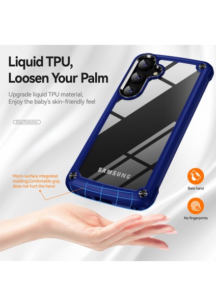 Samsung Galaxy S25 Kılıf Düşmeyi Önleyici Alaşım Lens Çerçevesi Pc+Tpu Telefon Kapağı-Safir/siyah (Yurt Dışından) fiyatları