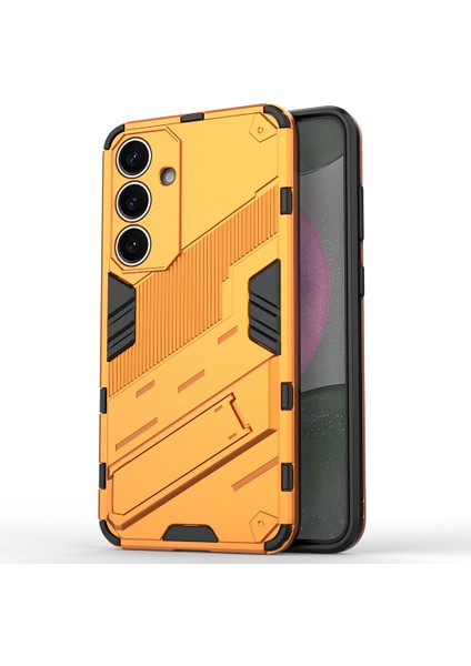 Samsung Galaxy S25 Kılıf Pc+Tpu Darbeye Dayanıklı Telefon Kılıfı, Kickstand-Turuncu (Yurt Dışından)