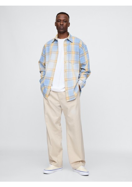 Erkek Bej Ultrasoft Pileli Pantolon