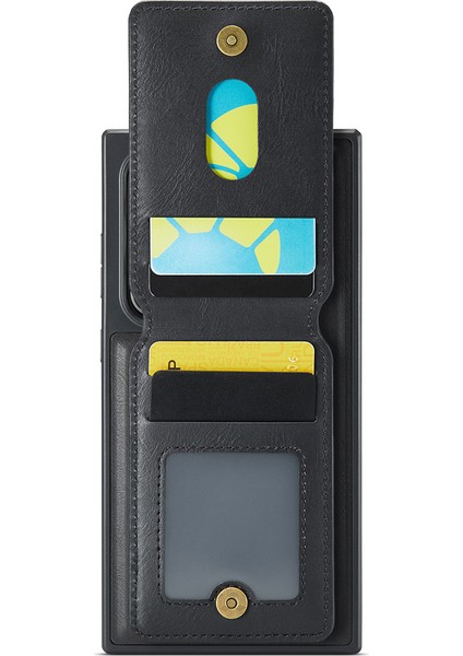 Magkıng K1 Serisi Samsung Galaxy S24 Ultra Manyetik Kılıf Pc+Tpu+Pu Telefon Kılıfı Kart Tutuculu-Siyah (Yurt Dışından) modelleri