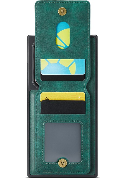 Magkıng K1 Serisi Samsung Galaxy S24 Ultra Manyetik Kılıf Pc+Tpu+Pu Telefon Kılıfı Kart Tutuculu-Yeşil (Yurt Dışından) modelleri