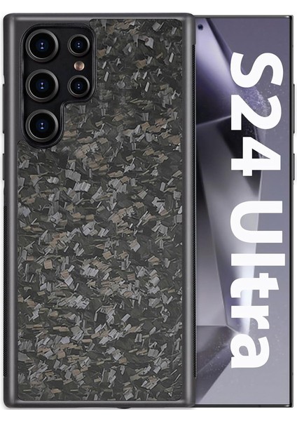 Samsung Galaxy S24 Ultra Manyetik Kılıf Dövme Doku Aramid Fiber + Tpu Kaymaz Telefon Kapağı-Siyah (Yurt Dışından)