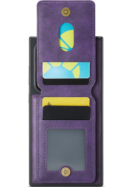 Magkıng K1 Serisi Samsung Galaxy S24 Ultra Manyetik Kılıf Pc+Tpu+Pu Telefon Kılıfı Kart Tutuculu-Mor (Yurt Dışından) modelleri