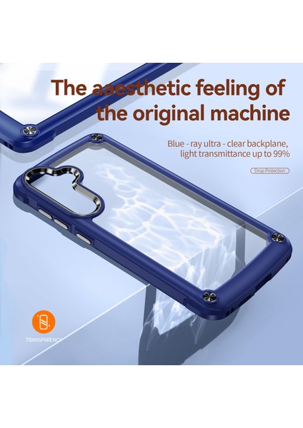 Samsung Galaxy S25 Kılıf Düşmeyi Önleyici Alaşım Lens Çerçevesi Pc+Tpu Telefon Kapağı-Safir/siyah (Yurt Dışından) fırsatları