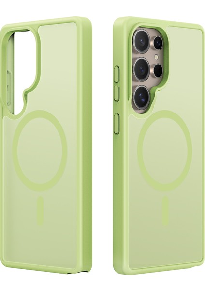 Samsung Galaxy S25 Ultra Kılıf Dux Ducıs Yind Serisi Mat Kılıf Magsafe Pc+Tpu Telefon Kapağı ile Uyumlu-Kireç Yeşili (Yurt Dışından)