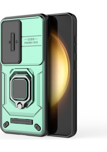 Samsung Galaxy S25 Kılıf Pc+Tpu Lens Kapaklı Kickstand Telefon Koruyucu-Yeşil (Yurt Dışından) fırsatları