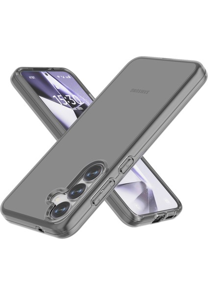 Samsung Galaxy S25 Kılıf Pc+Tpu Darbeye Dayanıklı Şeffaf Telefon Kapağı-Şeffaf Siyah (Yurt Dışından)
