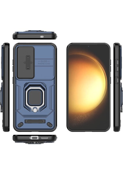 Samsung Galaxy S25 Kılıf Pc+Tpu Lens Kapaklı Kickstand Telefon Koruyucu-Mavi (Yurt Dışından) indirimleri
