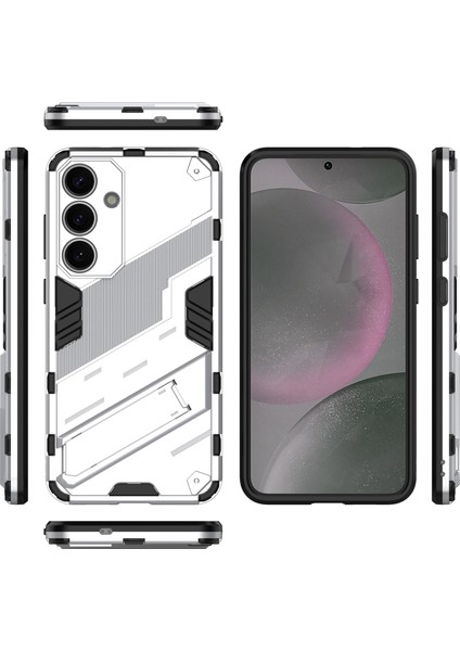 Samsung Galaxy S25 Kılıf Pc+Tpu Darbeye Dayanıklı Telefon Kılıfı, Kickstand-Beyaz (Yurt Dışından) indirimleri