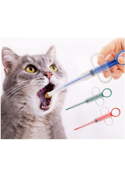 Kedi Köpek Hap Yutturma Enjektörü Yumuşak Hap Yutturma Aparatı 3 Adet