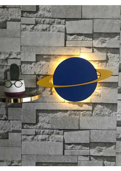 Gezegen Gece Lambası Çocuk Odası Bebek Odası Dekoratif Aydınlatma 40 x 25 cm