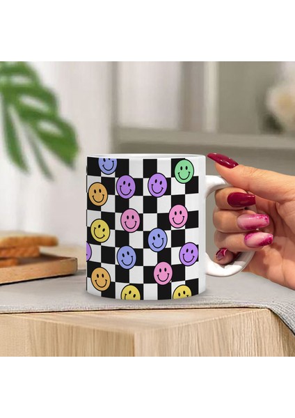 Emojili Kupa – Desenli Hediyelik Porselen Bardak, Kahve Ve Çay Kupası