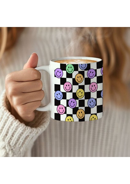 Emojili Kupa – Desenli Hediyelik Porselen Bardak, Kahve Ve Çay Kupası