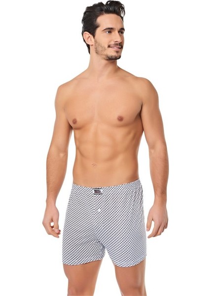 SER0007 Seher Yıldızı Desenli Penye Boxer 6'lı Eko Paket