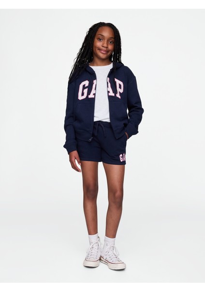 Kız Çocuk Tapestry Navy Gap Logo Havlu Kumaş Pull-On Şort