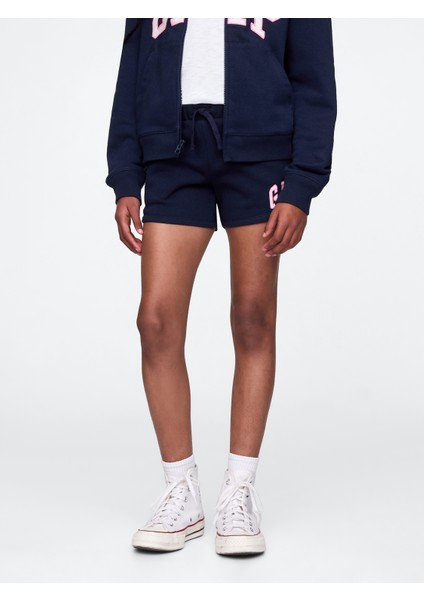 Kız Çocuk Tapestry Navy Gap Logo Havlu Kumaş Pull-On Şort