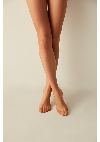 12'li Avantajlı Paket - Fit 15 Parlak Ince Külotlu Çorap Bronz Renk - Shıny Thın Pantyhose Bronze Color