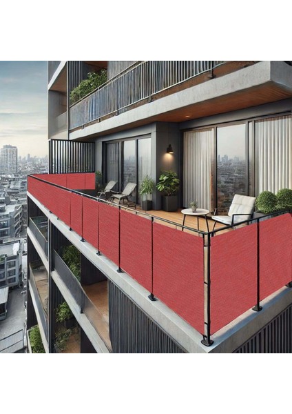 80 cm x 2 m Kiremit Balkon Bahçe Çit Brandası Su İtici, Uv Koruyucu, Dekoratif Örtü