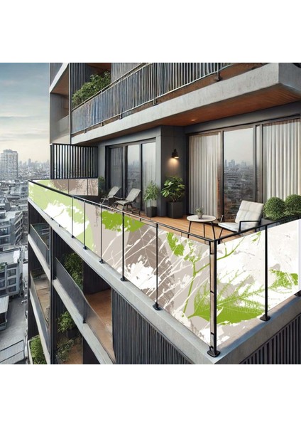 90 cm x 2m Soluk Yaprak Balkon Bahçe Çit Brandası Su Itici, Uv Koruyucu, Dekoratif Örtü