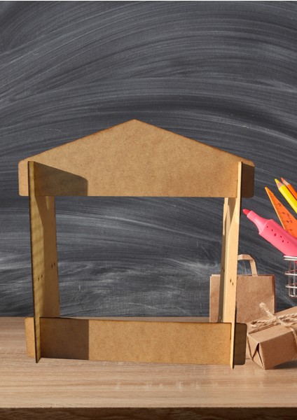 Masaüstü Ahşap Kukla Standı-Kukla Köşesi-Tiyatrosu Sahnesi