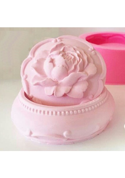 Gül Şakayık Çiçek Motifli Mücevher Kutu Silikon Kalıp K-132