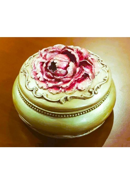 Gül Şakayık Çiçek Motifli Mücevher Kutu Silikon Kalıp K-132