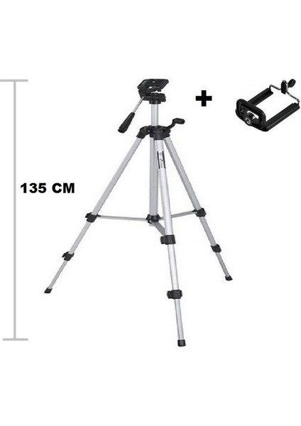 Tripod : Telefon ve Kamera Tutucu Ayak + Telefon Tutucu - 105 cm