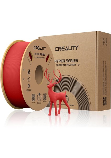 Resmi Hyper Pla Filament Kırmızı 1 Kg, Yüksek Hızlı Baskı Için 3D Yazıcı Filamenti, Dayanıklı ve Dayanıklı, Pürüzsüz, Çıkıntı Performansı Boyutsal Doğruluk +/- 0,03 Mm, 2,3 Lb/makara