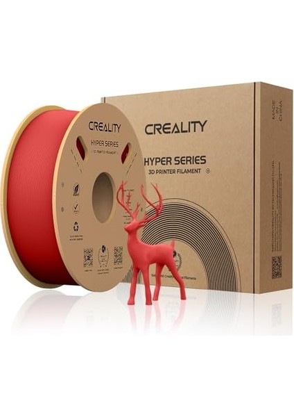 Resmi Hyper Pla Filament Kırmızı 1 Kg, Yüksek Hızlı Baskı Için 3D Yazıcı Filamenti, Dayanıklı ve Dayanıklı, Pürüzsüz, Çıkıntı Performansı Boyutsal Doğruluk +/- 0,03 Mm, 2,3 Lb/makara