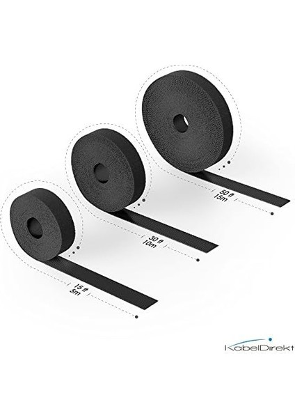 - Cırt Cırt Kablo Bağı - 15 M×20 mm - Istenen Boyutta Kesilebilir, Yeniden Kullanılabilir (Kesilebilir Cırt Cırt Rulosu, Tekrar Kapatılabilir Cırt Cırt Bant Kabloları Vs. Bağlar, Siyah)