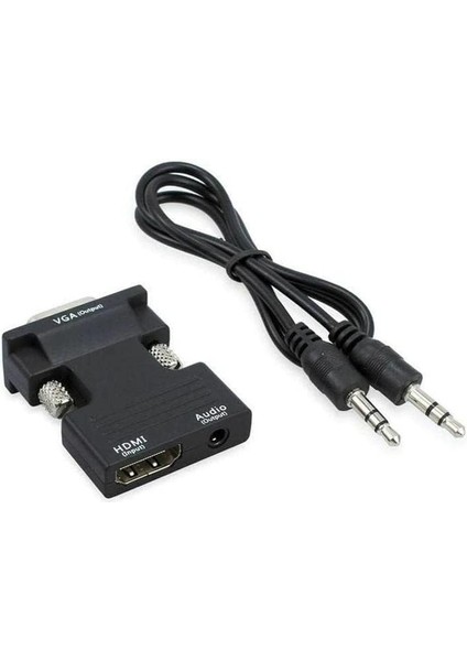 Destekli HDMI To VGA Monitör Çevirici Dönüştürücü Adaptör