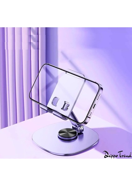 Trend Yüksek Kaliteli Metal Katlanabilir 360 Derece Dönebilen Tablet Standı Telefon Tutucu Ayarlanabilir Masaüstü Stand