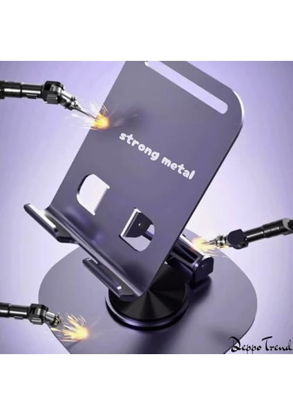 Trend Yüksek Kaliteli Metal Katlanabilir 360 Derece Dönebilen Tablet Standı Telefon Tutucu Ayarlanabilir Masaüstü Stand