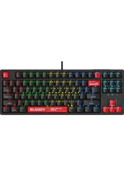 Tech Bloody S87 Mekanik Kırmızı Switch Rgb Anti-Ghosting Kablolu Klavye