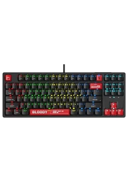Tech Bloody S87 Mekanik Kırmızı Switch Rgb Anti-Ghosting Kablolu Klavye
