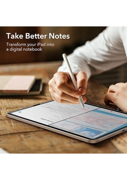 Apple iPad 10.9 Kağıt Hissi Mıknatıslı Çıkarılabilir Ekran Koruyucu Air 4 Pro 11 2018/2022 Mat Ekran Koruyucu Çizim ve Yazma