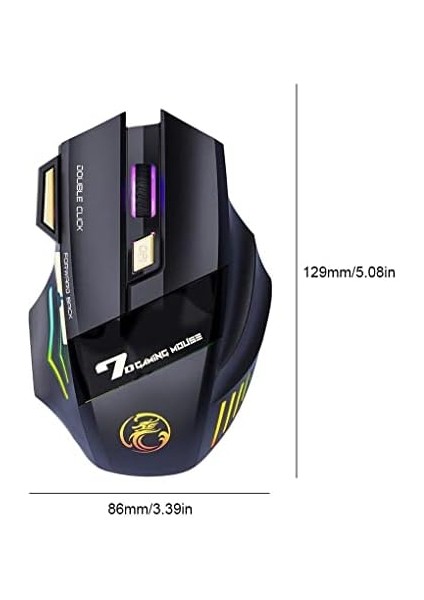 Imice Gw-X7 7 Tuşlu Sessiz 2.4g Wireless Bluetoothlu Şarj Edilebilir Kablosuz Gaming Mouse