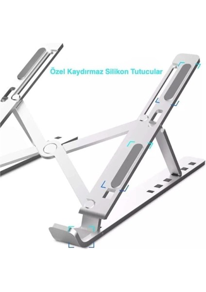 Store Macbook Laptop Bilgisayar Standı Notebook Özel Yükseltici Stand Tablet Tutucu Ayarlı Metal Metal Stand