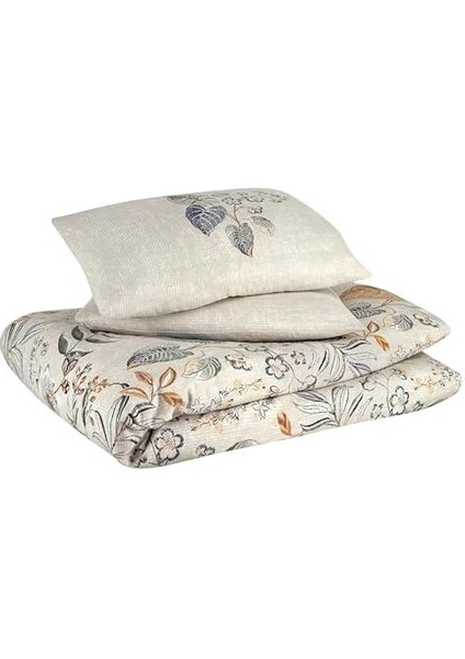 Home Pesco Çift Kişilik Nevresim Takımı -%100 Pamuk, Çift Taraflı Nevresim Yastık, Düğmeli 4 Parça Desenli, Yumuşak ve Nefes Alabilir, Çift Kişilik Nevresim Takımı (Çiçekli)