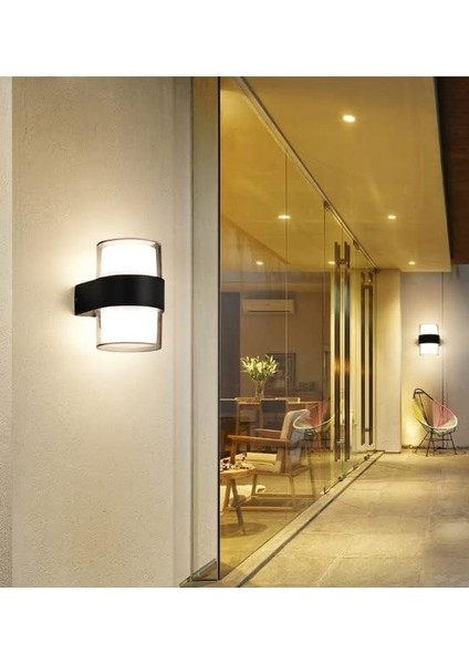 12 W IP54 Bora Iç ve Dış Mekan Duvar LED Aplik Lamba Su Geçirmez 1170 Lümen Bahçe Balkon Teras Koridor Ev LED Aplik
