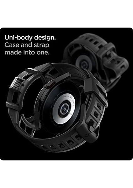 Samsung Galaxy Watch 4 Classic (46MM) ile Uyumlu Kılıf & Kordon Rugged Armor Pro Black - ACS03832
