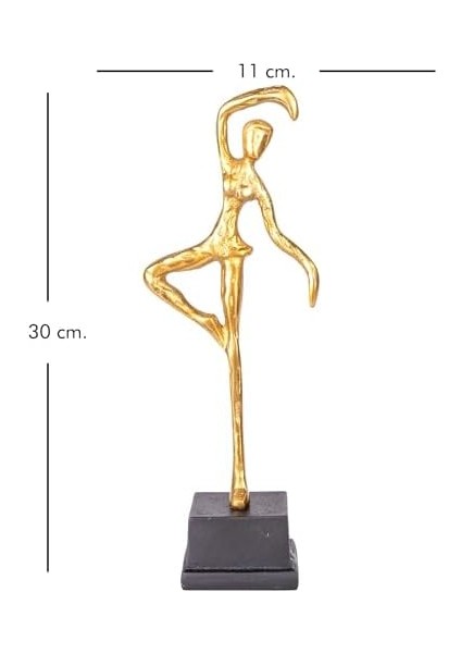 Metal Biblo Balerin Gold-Siyah 11 x 7 x 30 cm .