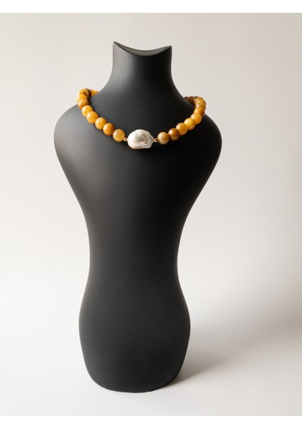 Karneol & Barok İnci Kolye