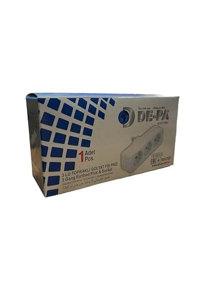 De-Pa Üçlü Topraklı Golyat Fiş Priz Çoğaltıcı