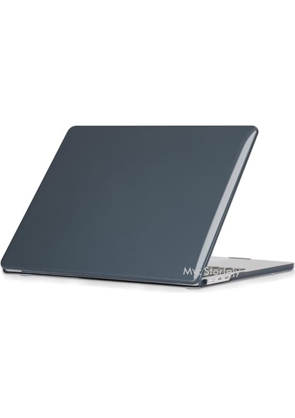 Macbook Air M1 Kılıf 13INÇ Kristal Parlak (Touchıd'li M1 Air) A2337 A2179 A1932 ile Uyumlu Siyah