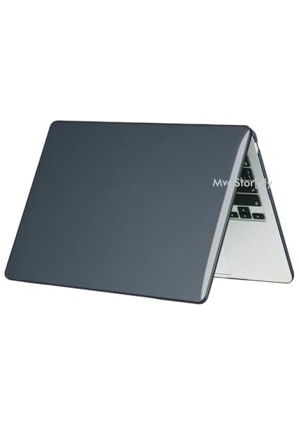 Macbook Air M1 Kılıf 13INÇ Kristal Parlak (Touchıd'li M1 Air) A2337 A2179 A1932 ile Uyumlu Siyah