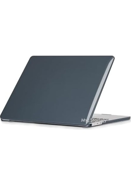 Macbook Air M1 Kılıf 13INÇ Kristal Parlak (Touchıd'li M1 Air) A2337 A2179 A1932 ile Uyumlu Siyah